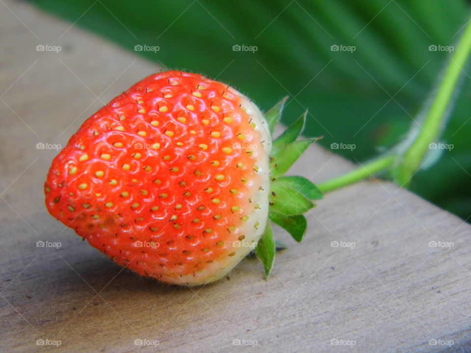 Strawberry on the wooden
