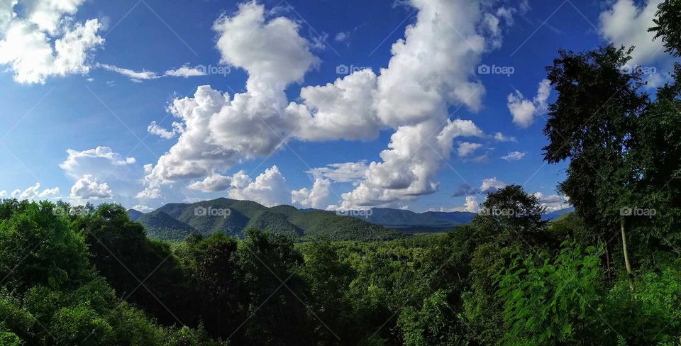 clouds and mountain, panorama views