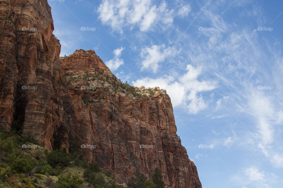 Sandstone walls of Zion National Park 