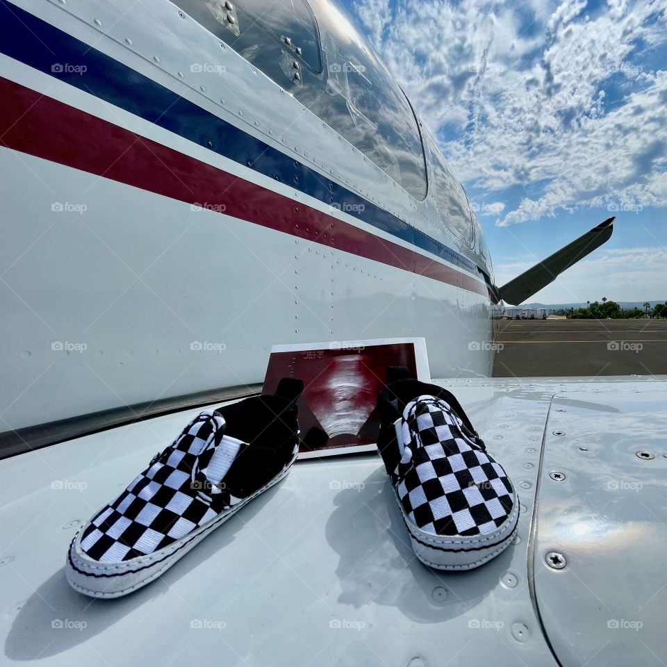 My cousin’s maternity photo shoot at Riverside Airport. Riverside, California.
