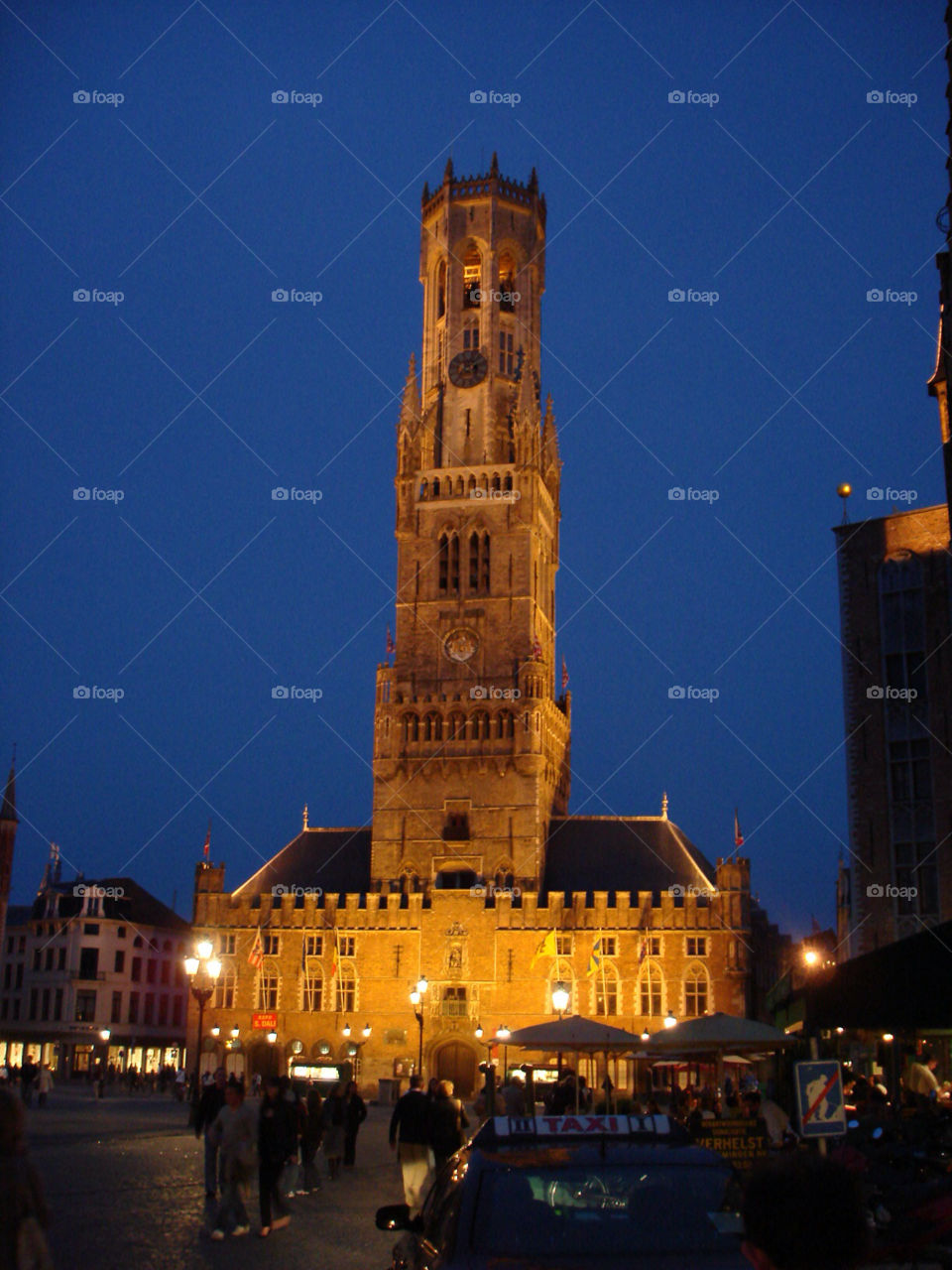 clock tower belgium marketplace by riverracer