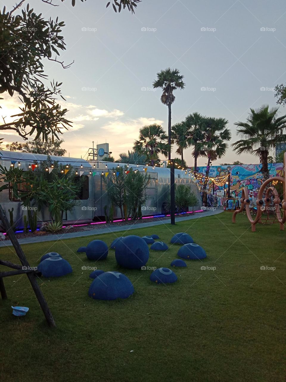 Sunset time at playground