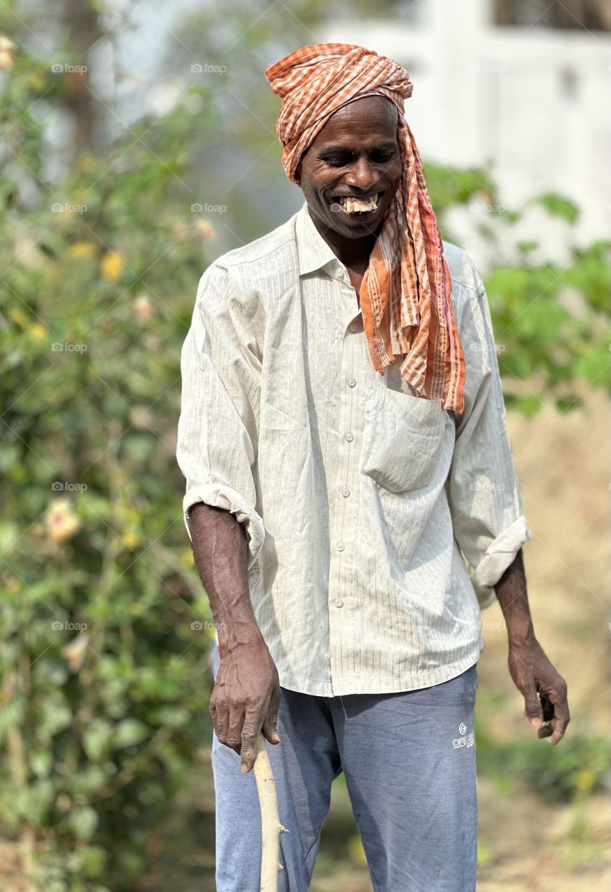 Face of a indian farmer