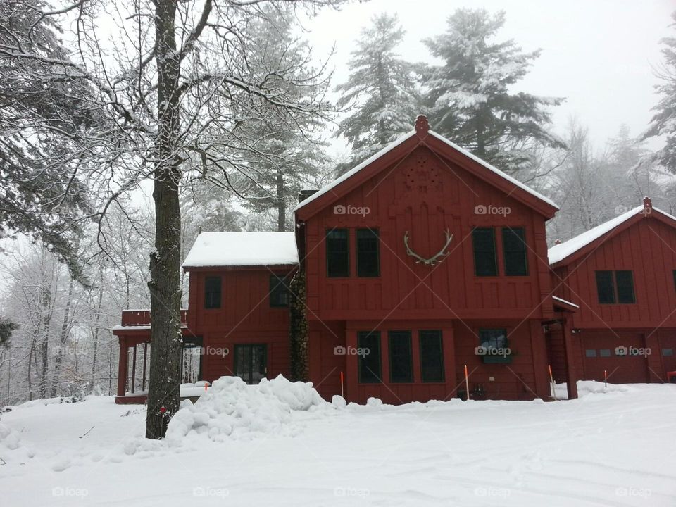 Winter, Snow, Wood, Cold, House