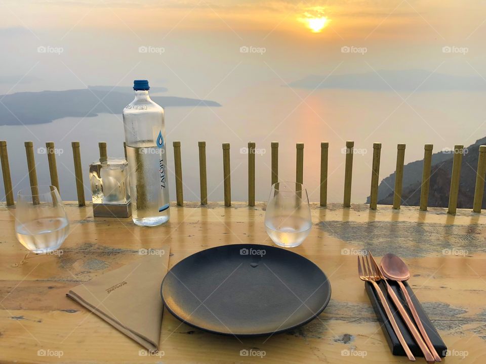 Dinner with a sunset view 