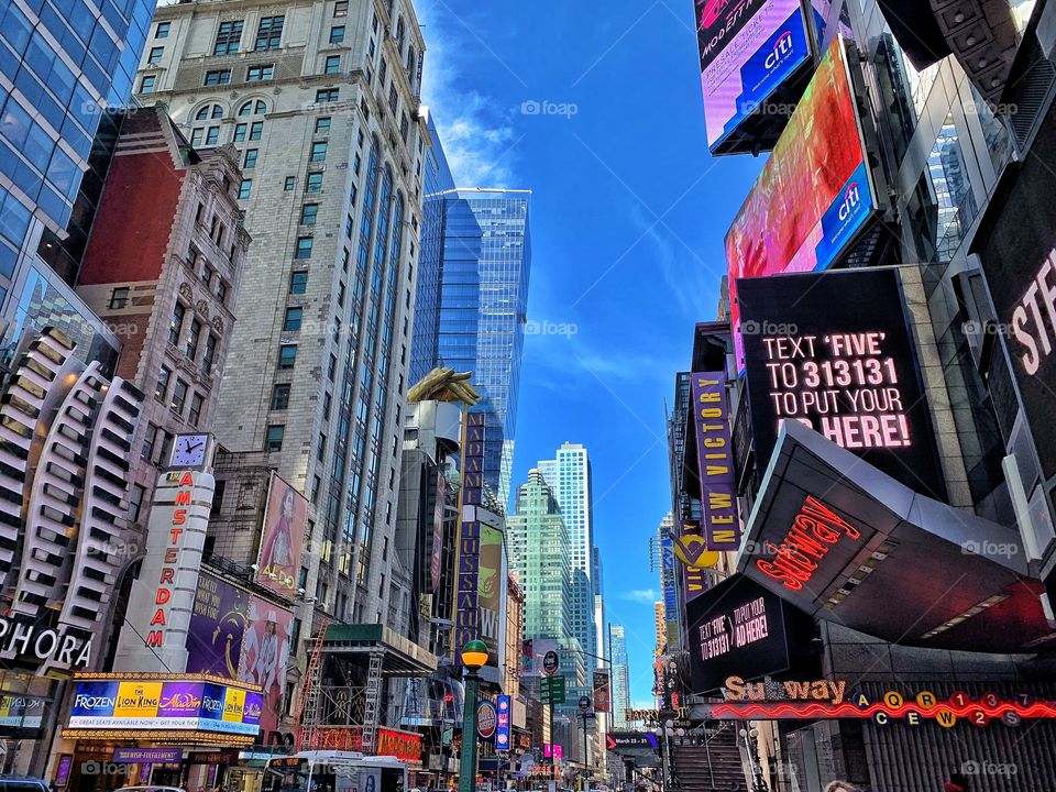 New York City, sunny day, Time’s Square
