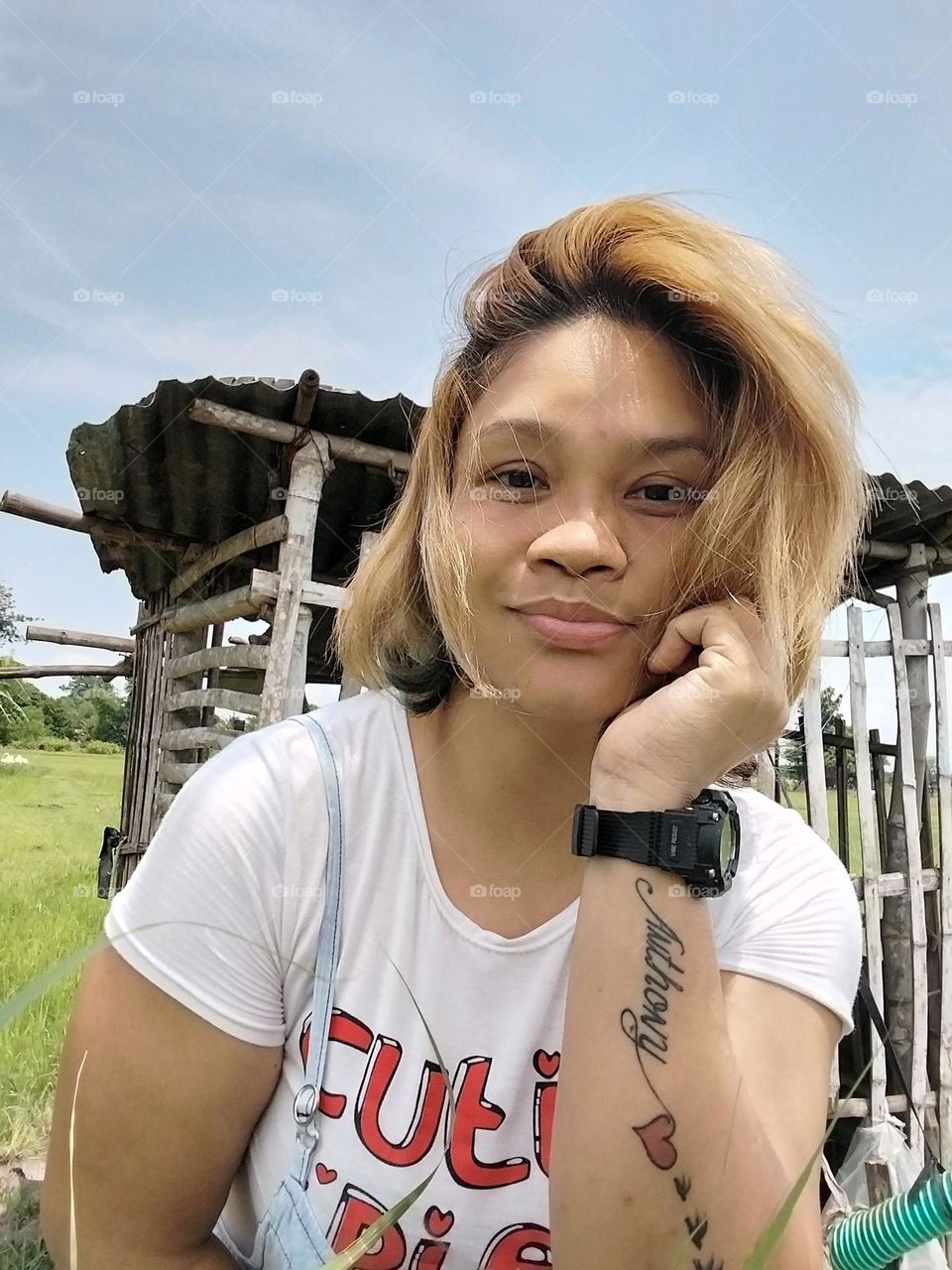 Summer again. My entry for this is wearing romper ans white blouse. It's a way to still keep your skin being protected from the sun rays to prevent having dark ans unhealthy skin.