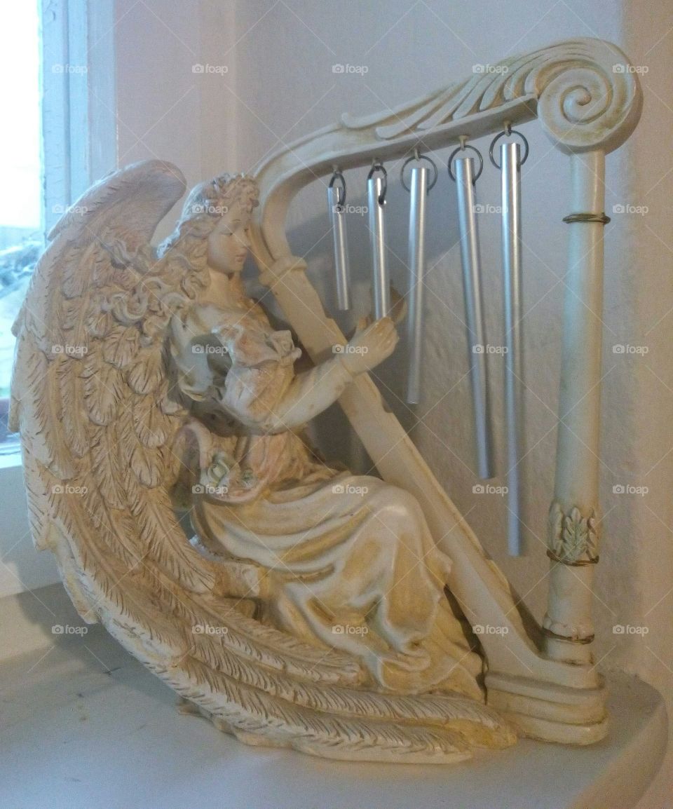 Decorative Angel Playing Harp
