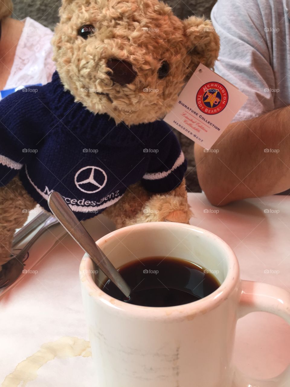 Coffee with a friend. Out for breakfast with our Mercedes Benz Club 