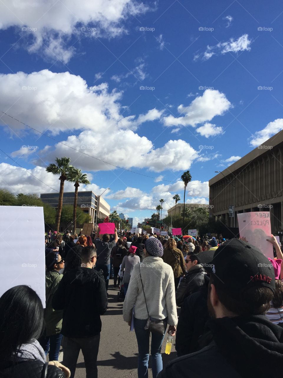 Woman's march in downtown Phoenix. 