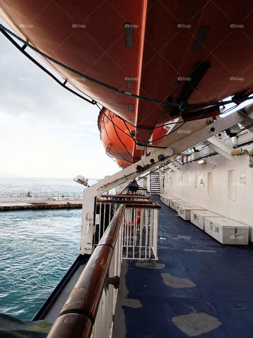 A exciting sea voyage on a ship with dinghies