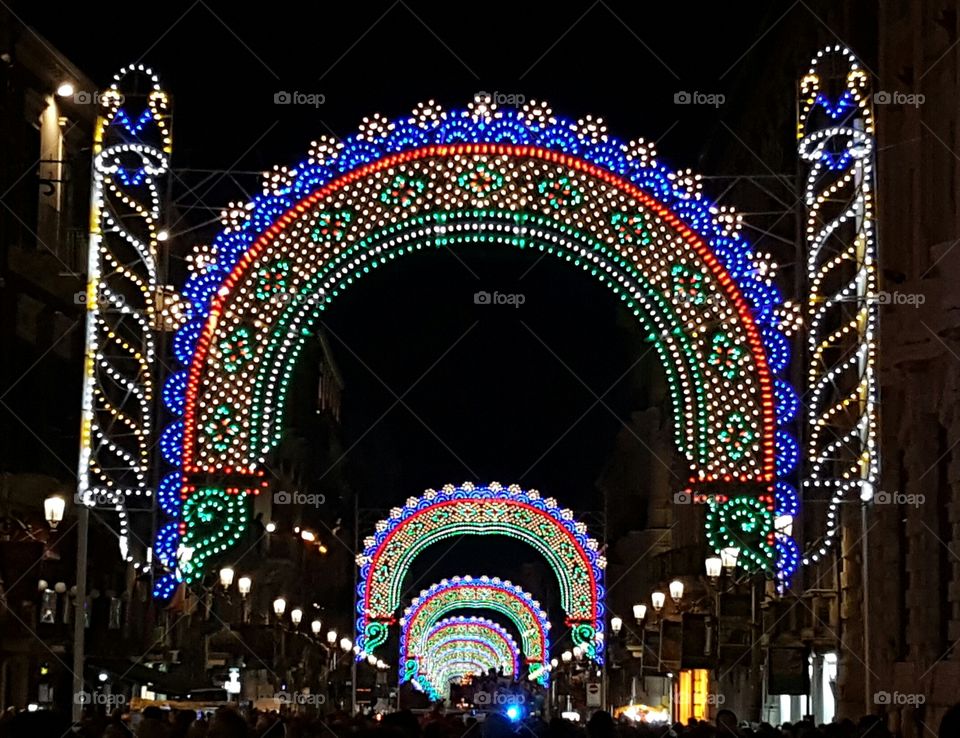 illuminazione per Sant'Agata patrona di Catania (Sicily)