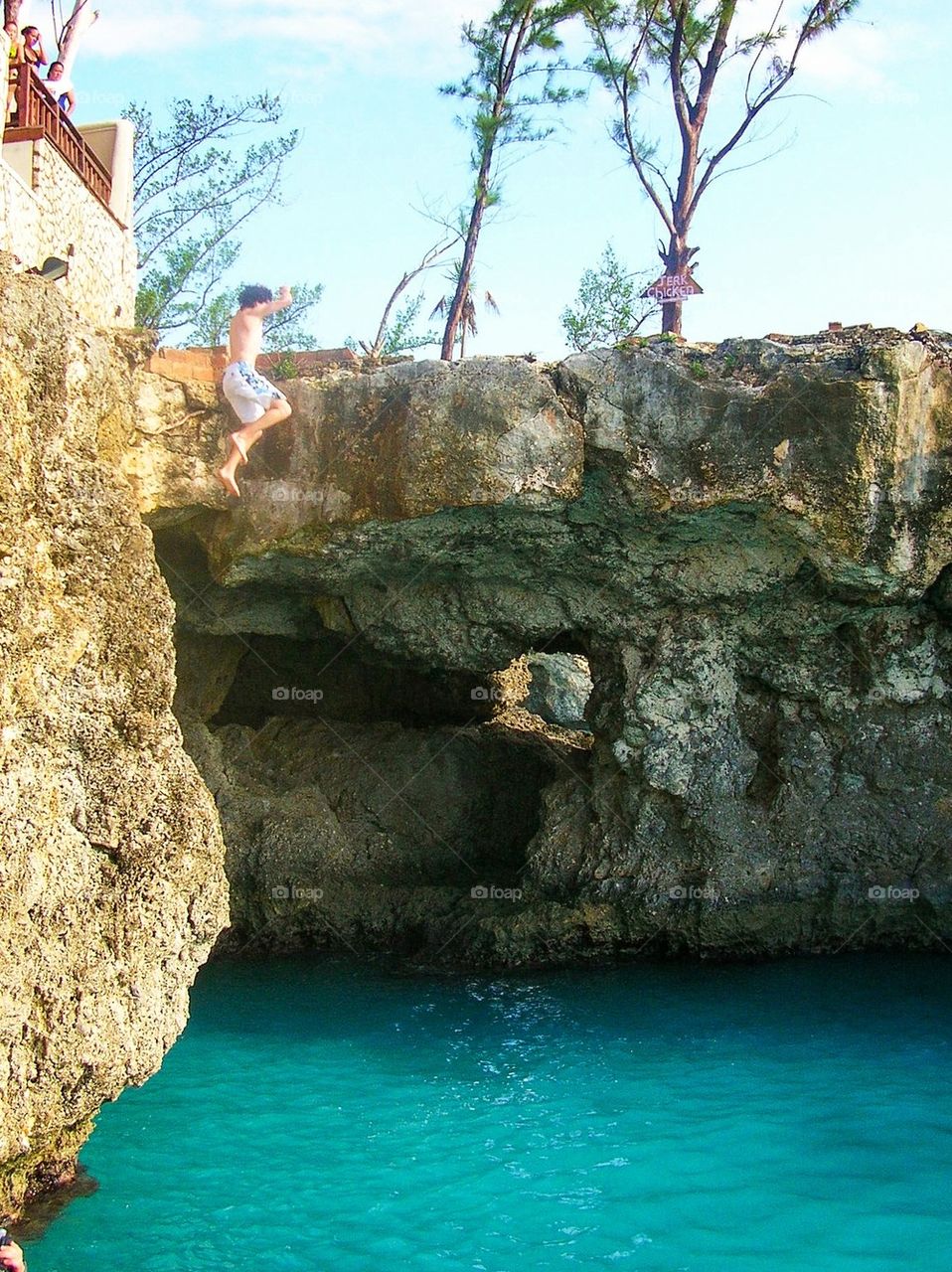 Cliff jumping in Jamaica