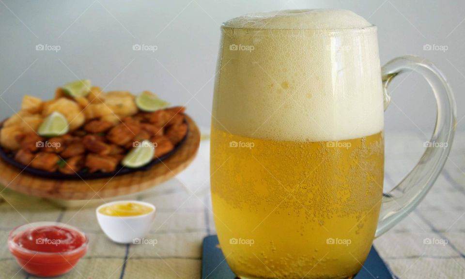 Beer with appetizers