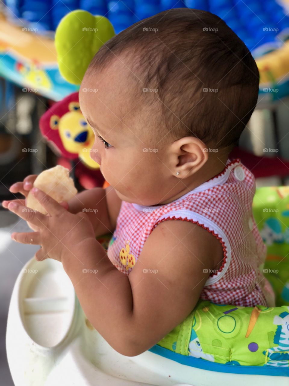 Baby girl eating