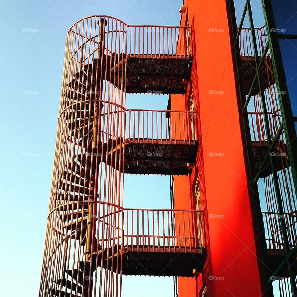 Orange stairway