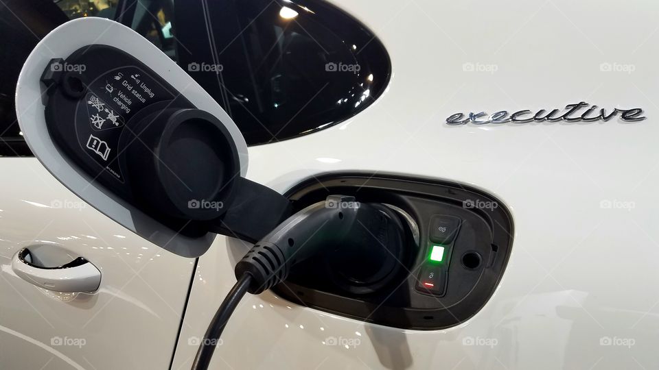 Electric charging spot of Porsche Executive Panamera
