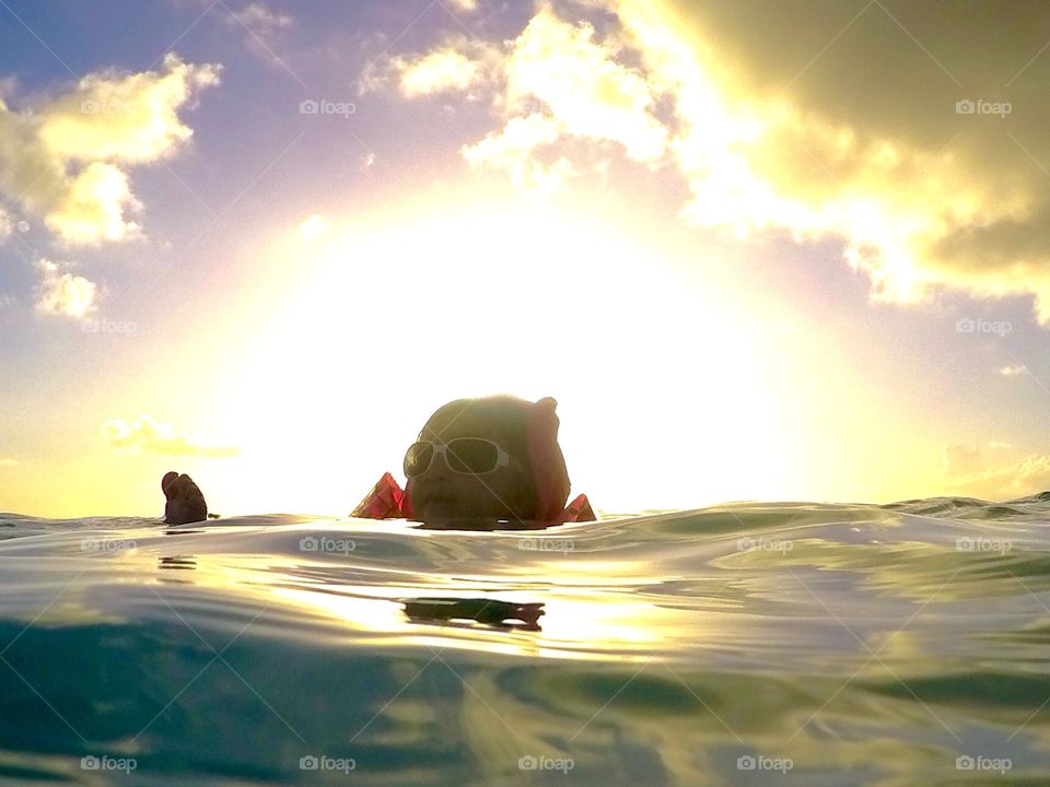 Floaties in the ocean 