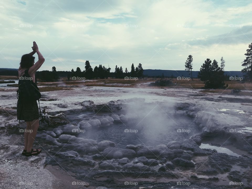 Hopping into some HOT springs in Yellowstone National Park (ouch!)