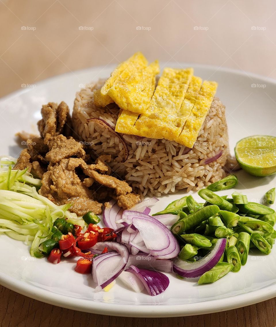 Rice mixed with Shrimp Paste