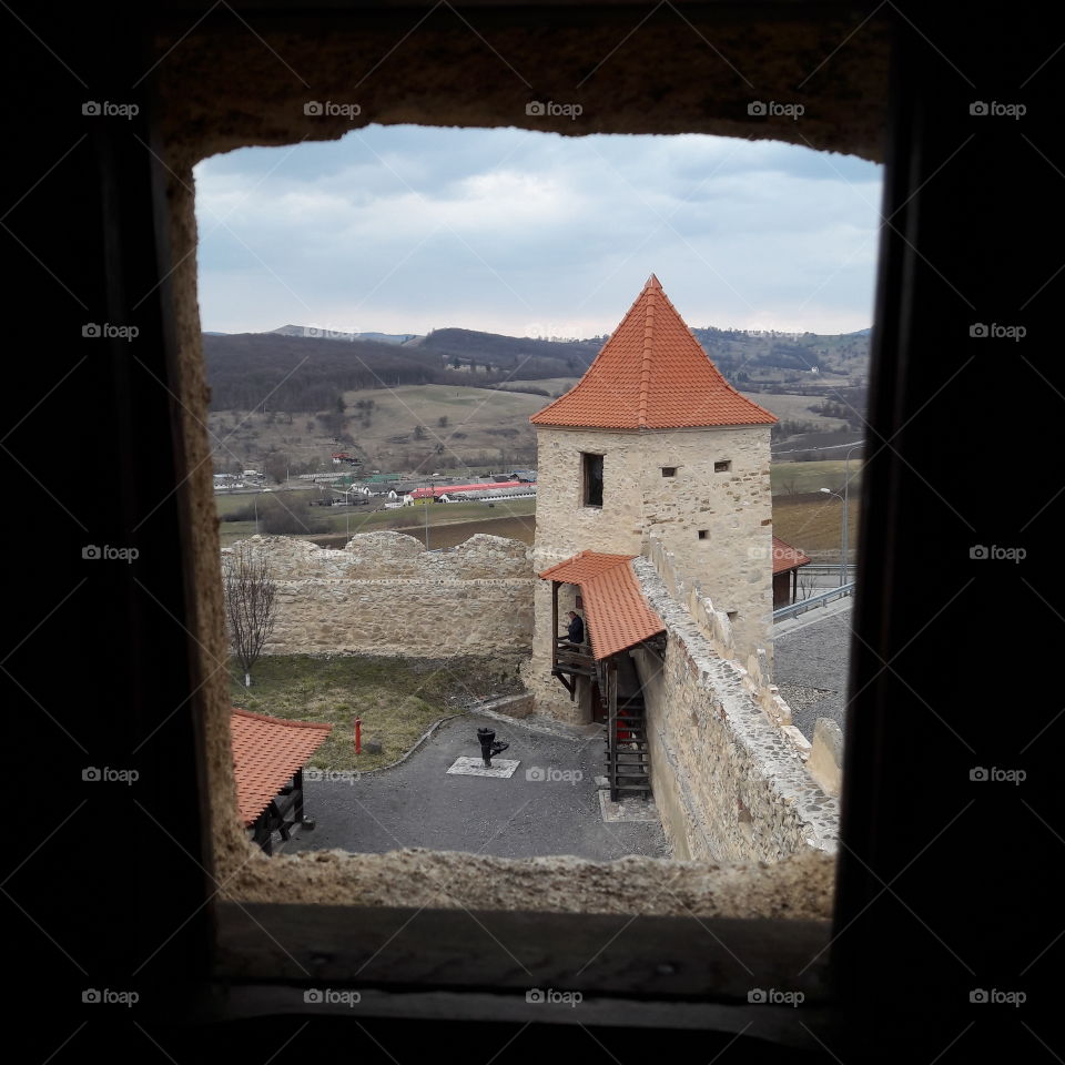view through a lonely fortress' window