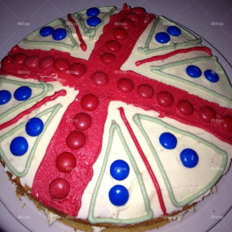 Patriotic sponge cake