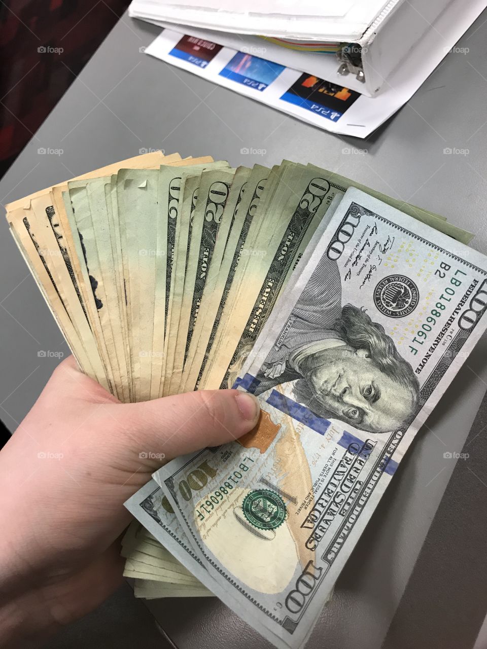 A handful of heavy money! Nothing makes you feel richer than a thick stack of cash.