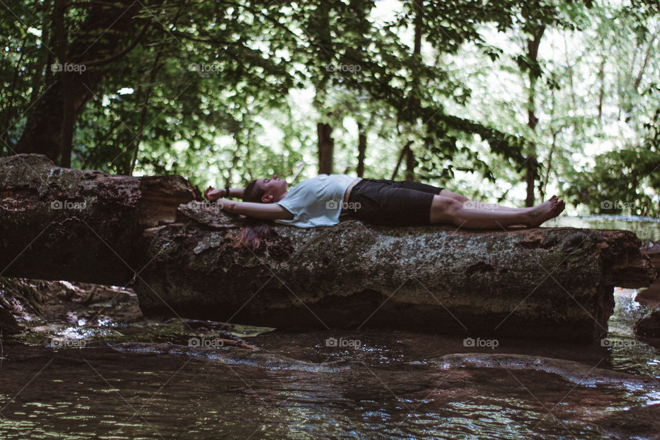 woman relaxing in the summer