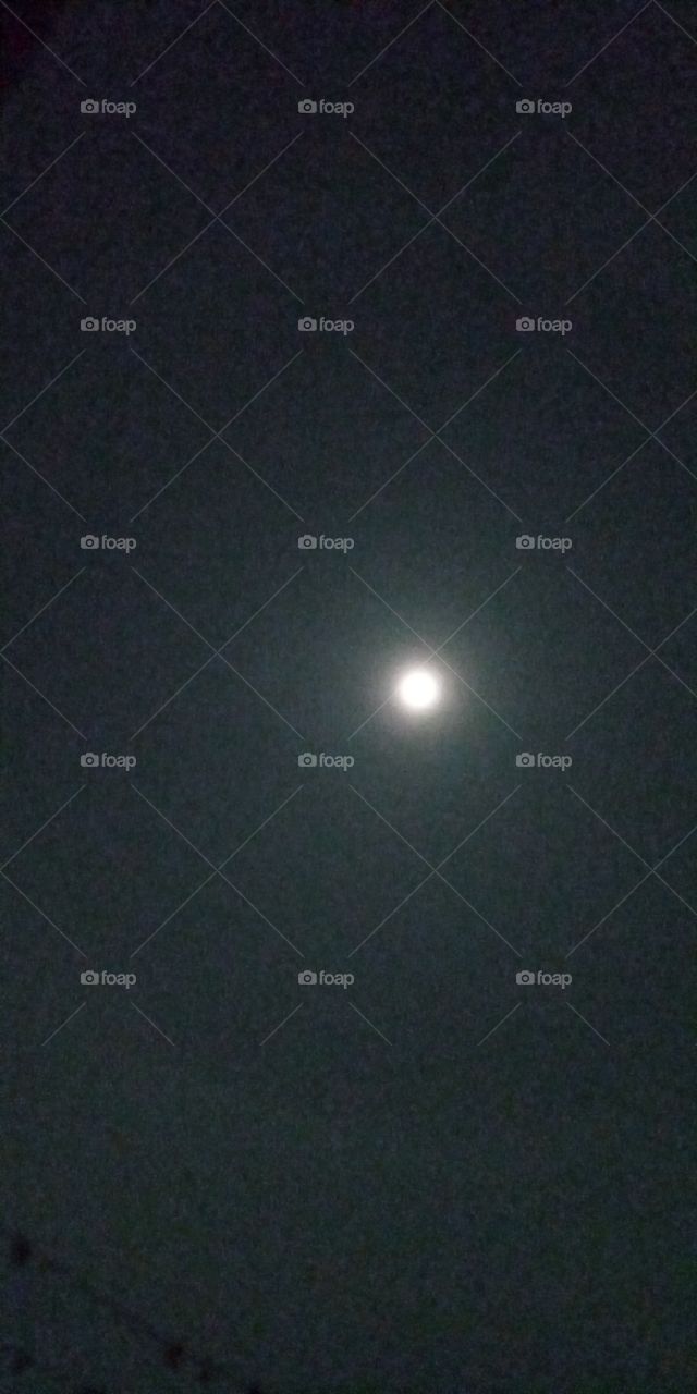 the moonlight with an umbrella