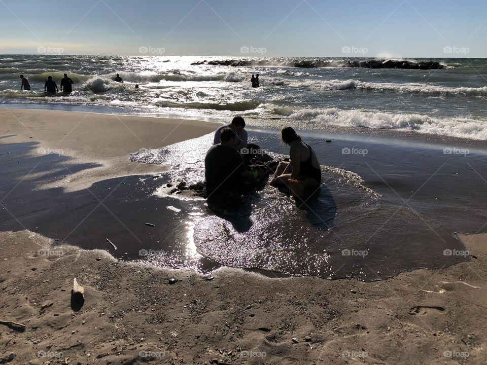 Playing in Beach Puddle