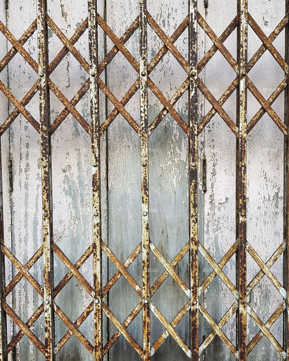 Old steel stetch door