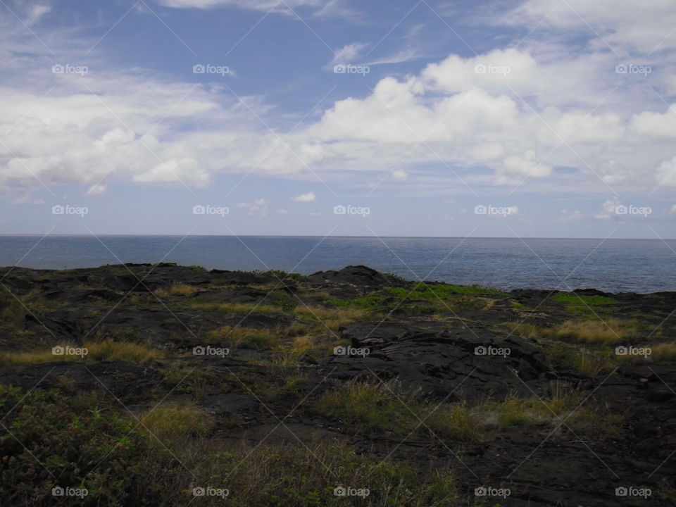 Southern coastline of Hawaii. 