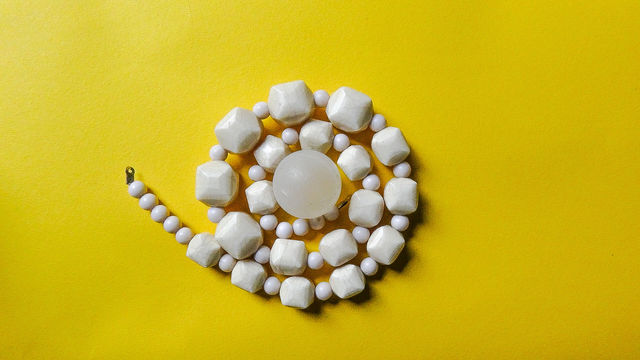 White beads.