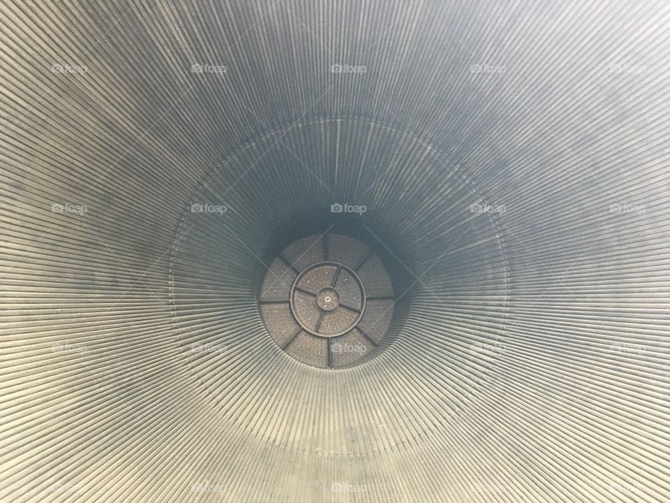 The interior of a vintage rocket engine at the U. S. Space and Rocketry Center in Huntsville, AL