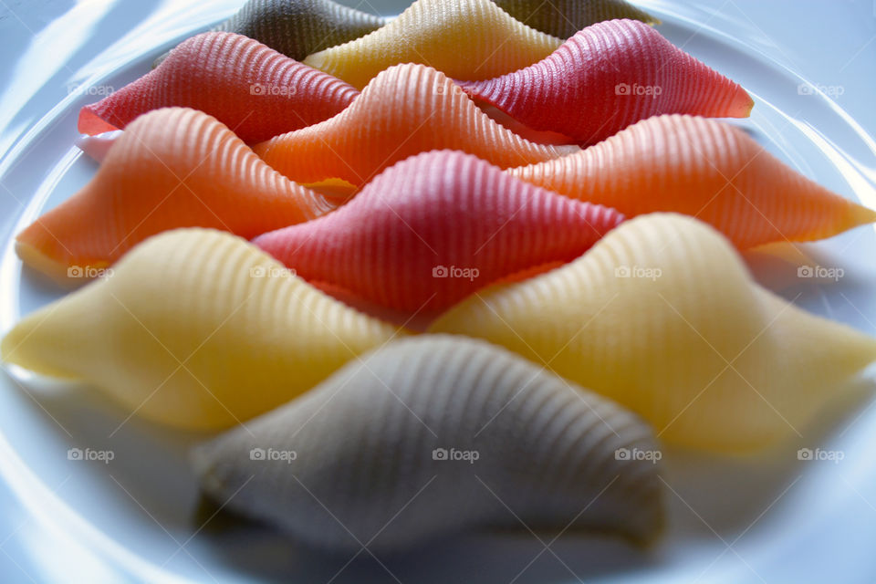 Textured colorful pasta