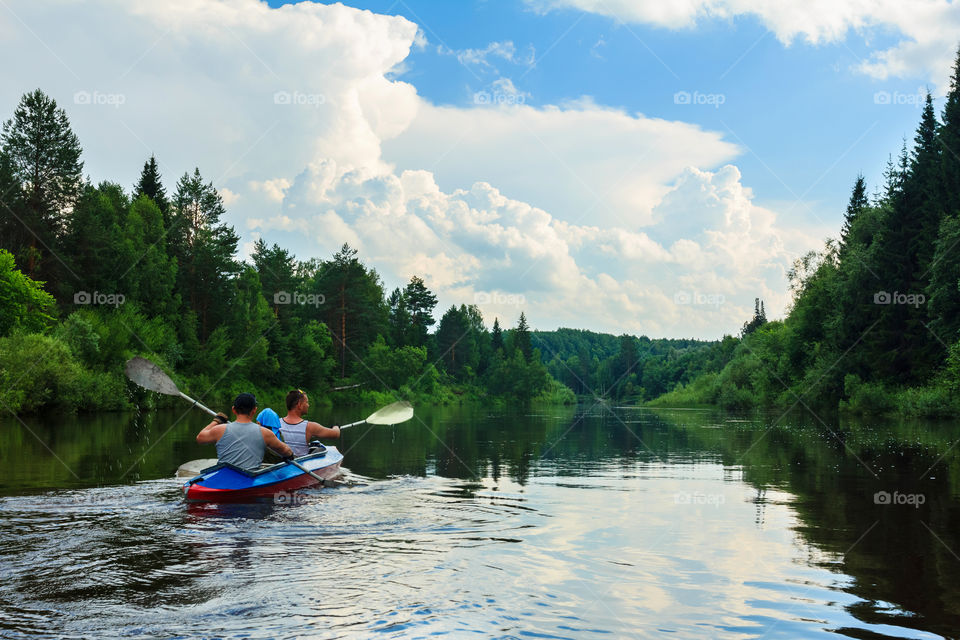 Swim on kayak