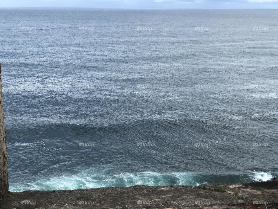 Overlooking Ocean Blue Sky Summer Day