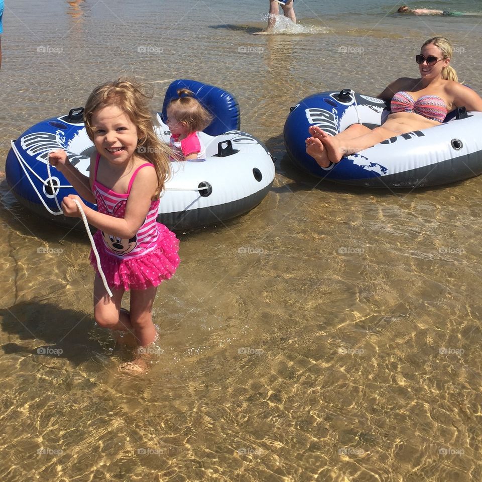 Family enjoying on beach