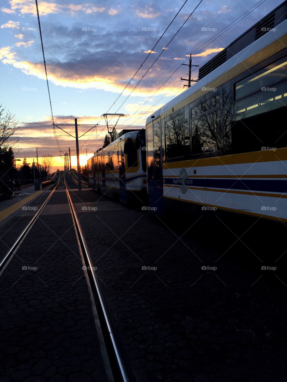 Train sunset