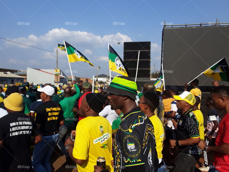 A ruling party supporters at their final showdown for elections.