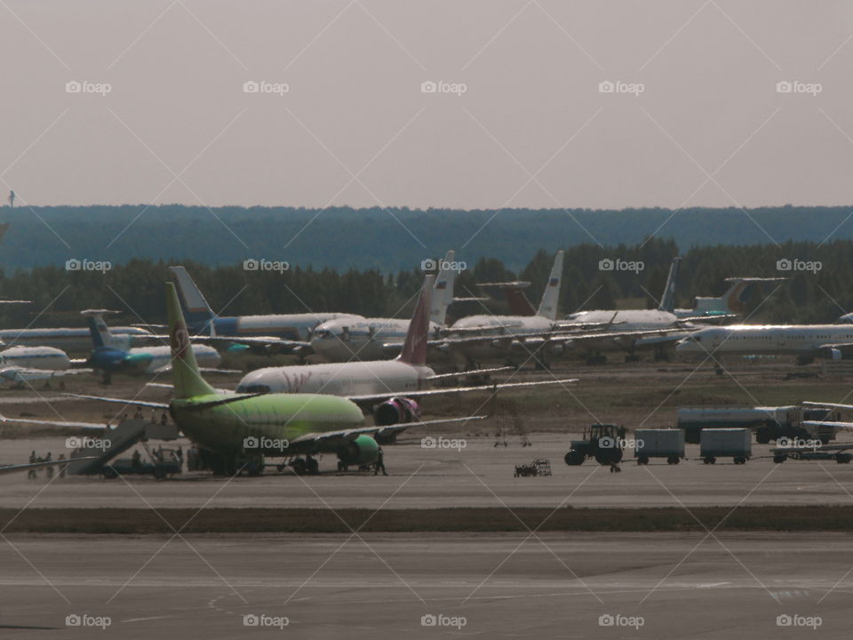 At an airport in Moscow, Russia