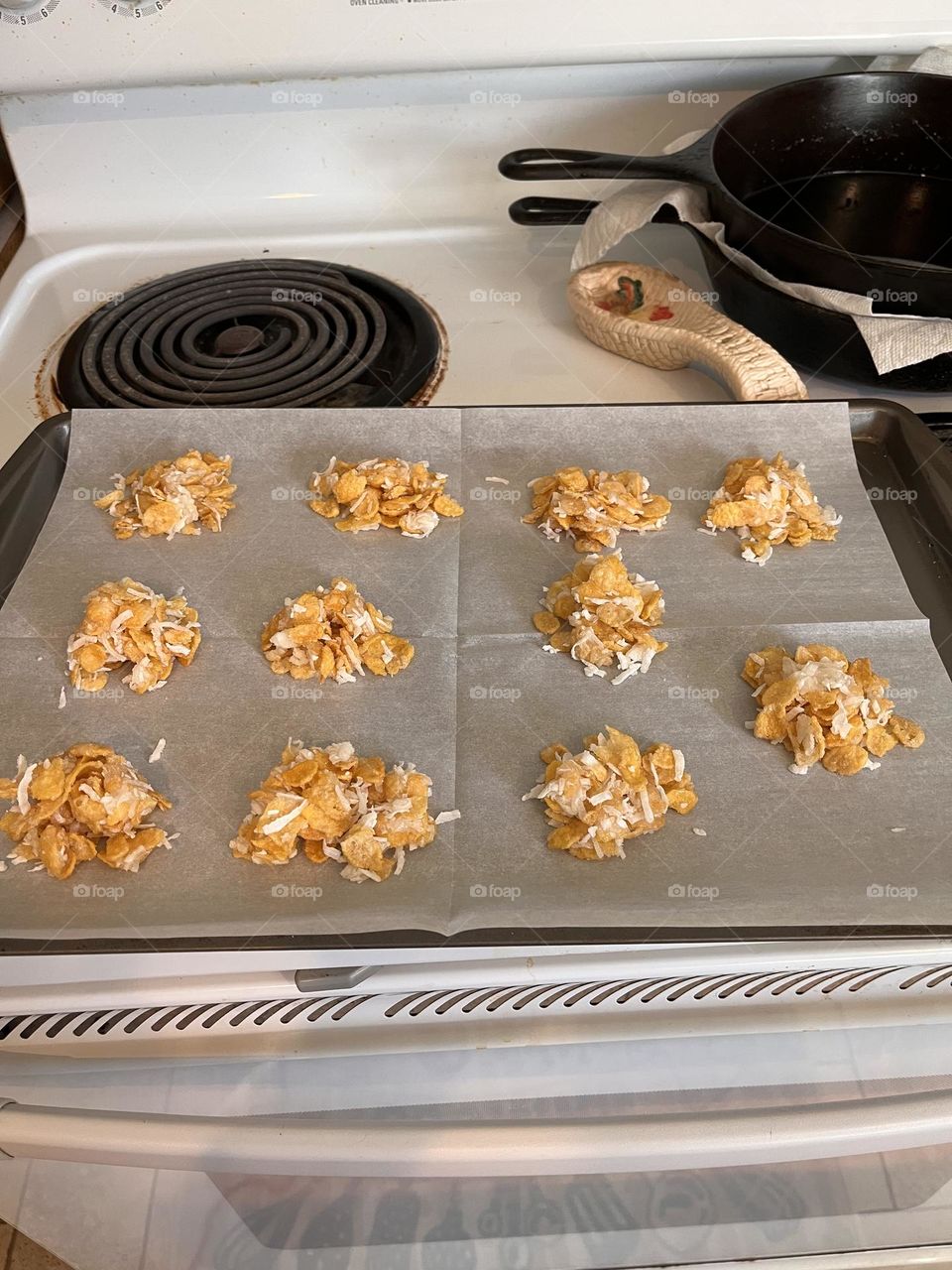 Old fashioned Macaroons getting ready to bake.