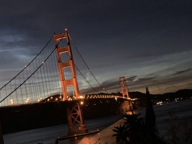 Night view of golden gate 