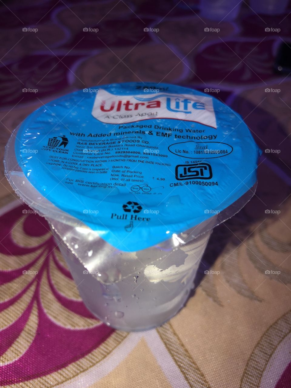 Disposable Plastic Cup .. Cold Water
