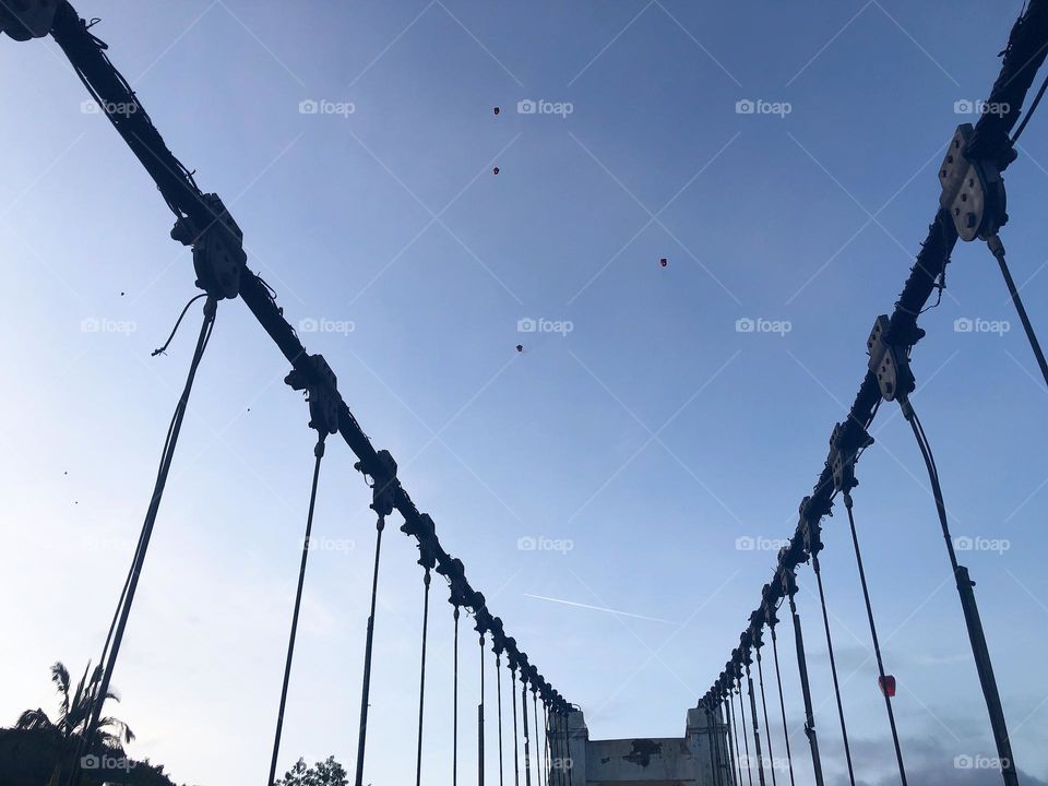 A drawbridge under the sky