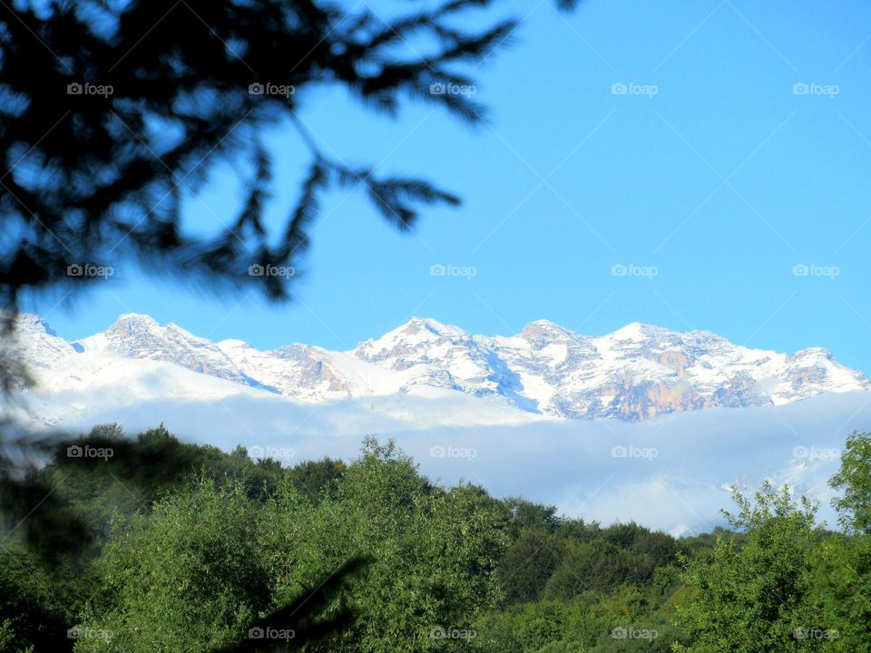 mountain peaks of the North Caucasus in Russia, travel, pilgrims, religion, Orthodoxy, North Ossetia,