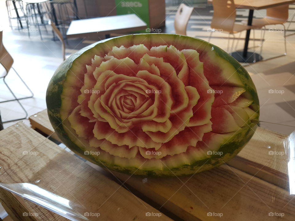 Carving with watermelon
