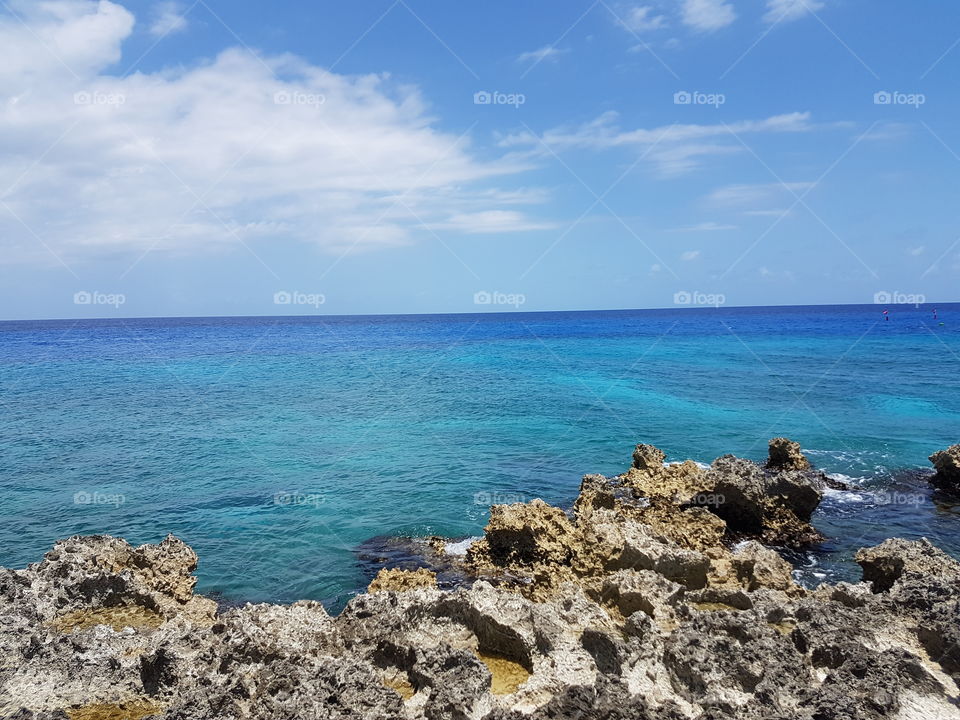 Great picture of a rocky shore in the cayman islands.