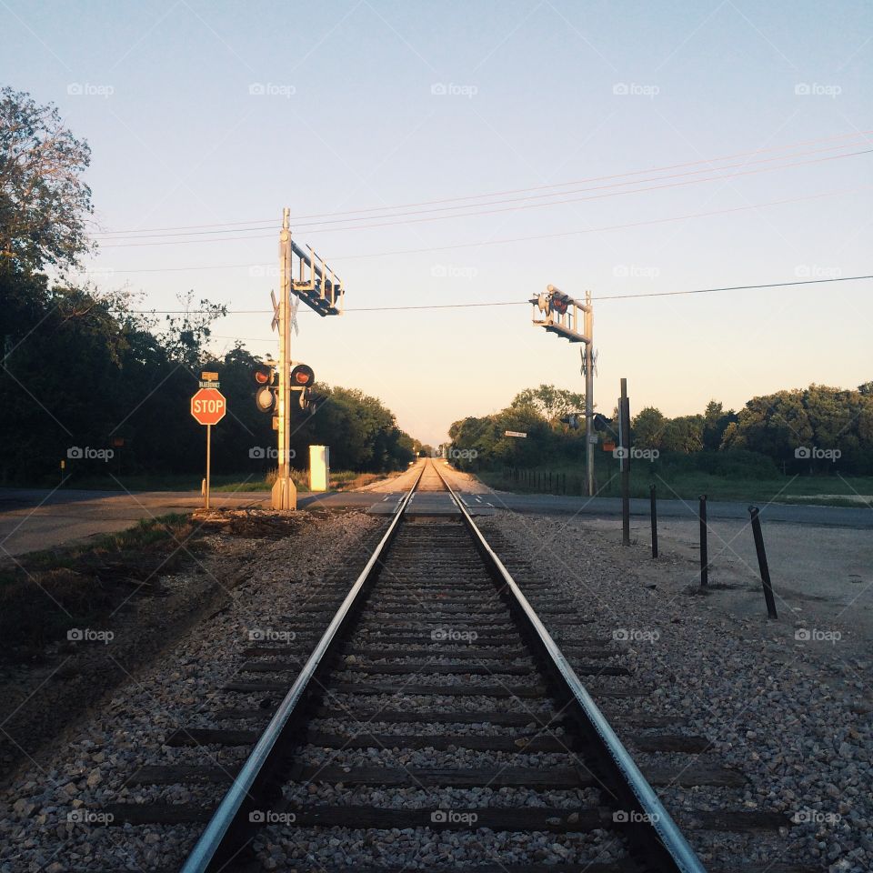 Traintracks. Typical traintrack photo at sunset