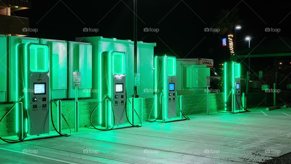 Multiple Electric Car Charging Stations